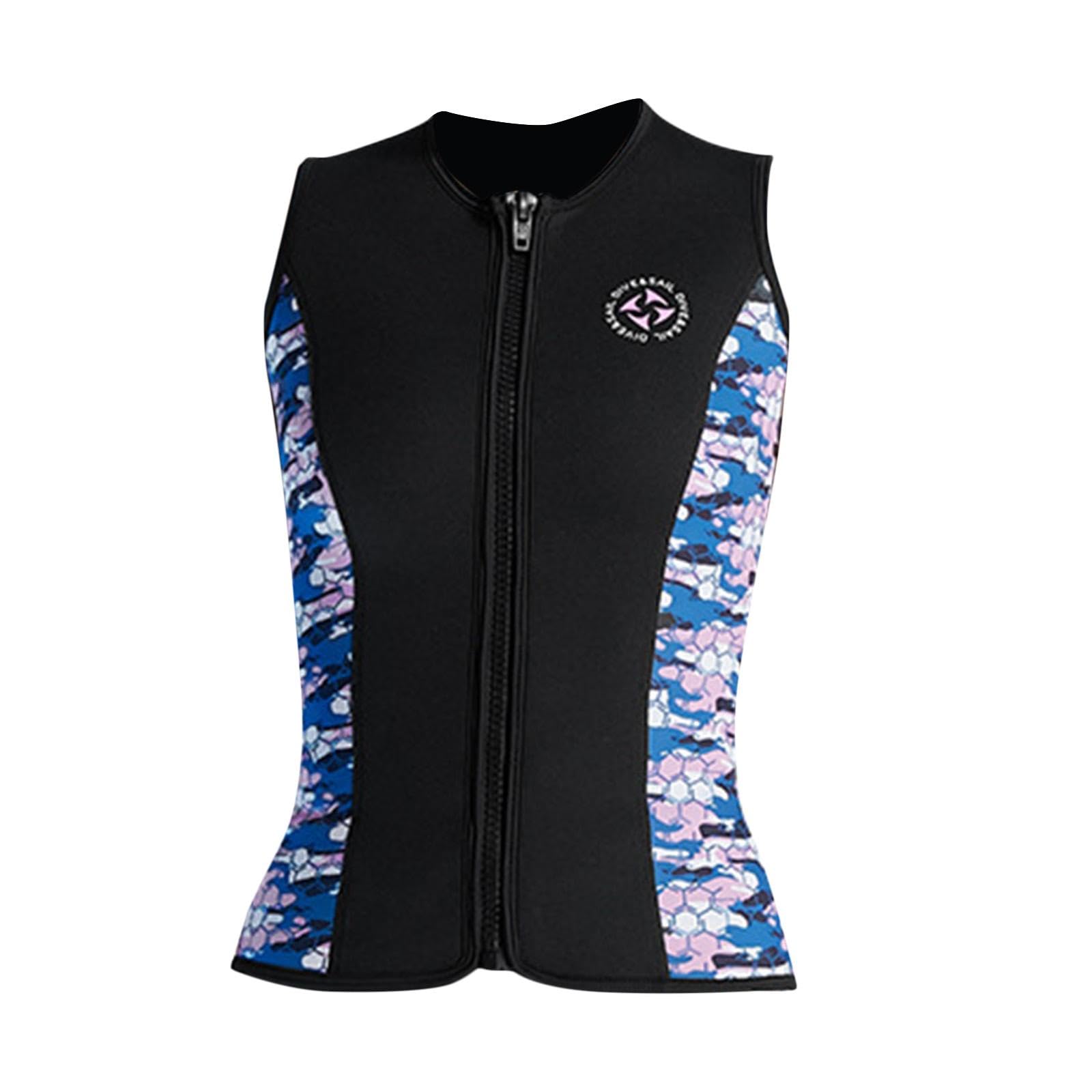 Chaleco de buceo de neopreno sin mangas de 3 mm para mujer, chaleco de buceo con cremallera de 3 mm, talla S, color negro