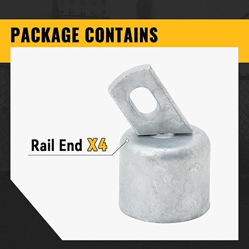 Miniatura 10 de VIVIDA Extremo superior del riel de 1-58" para valla de enlace de cadena, tapa de extremo de riel para tubo de diámetro exterior de 1-58", acero