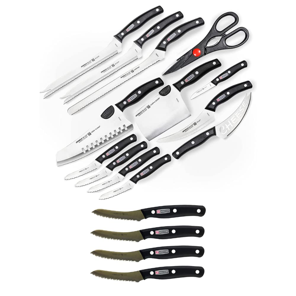 Miracle Blade World Class Professional Series 13-Piece Chef's Knife Collection and 4 Steak Knives