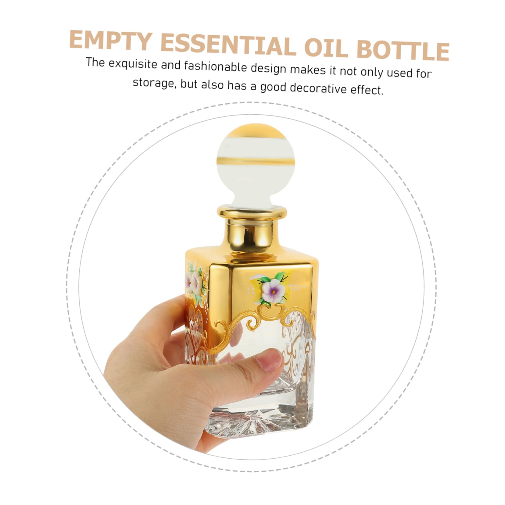 POPETPOP Dekorativer Parfümflakon 150ml aus Glas, Leer und Wiederbefüllbar | Klassisch, Stilvoll und Retro, Elegantes Design mit Luftdichtheit, zur Aufbewahrung