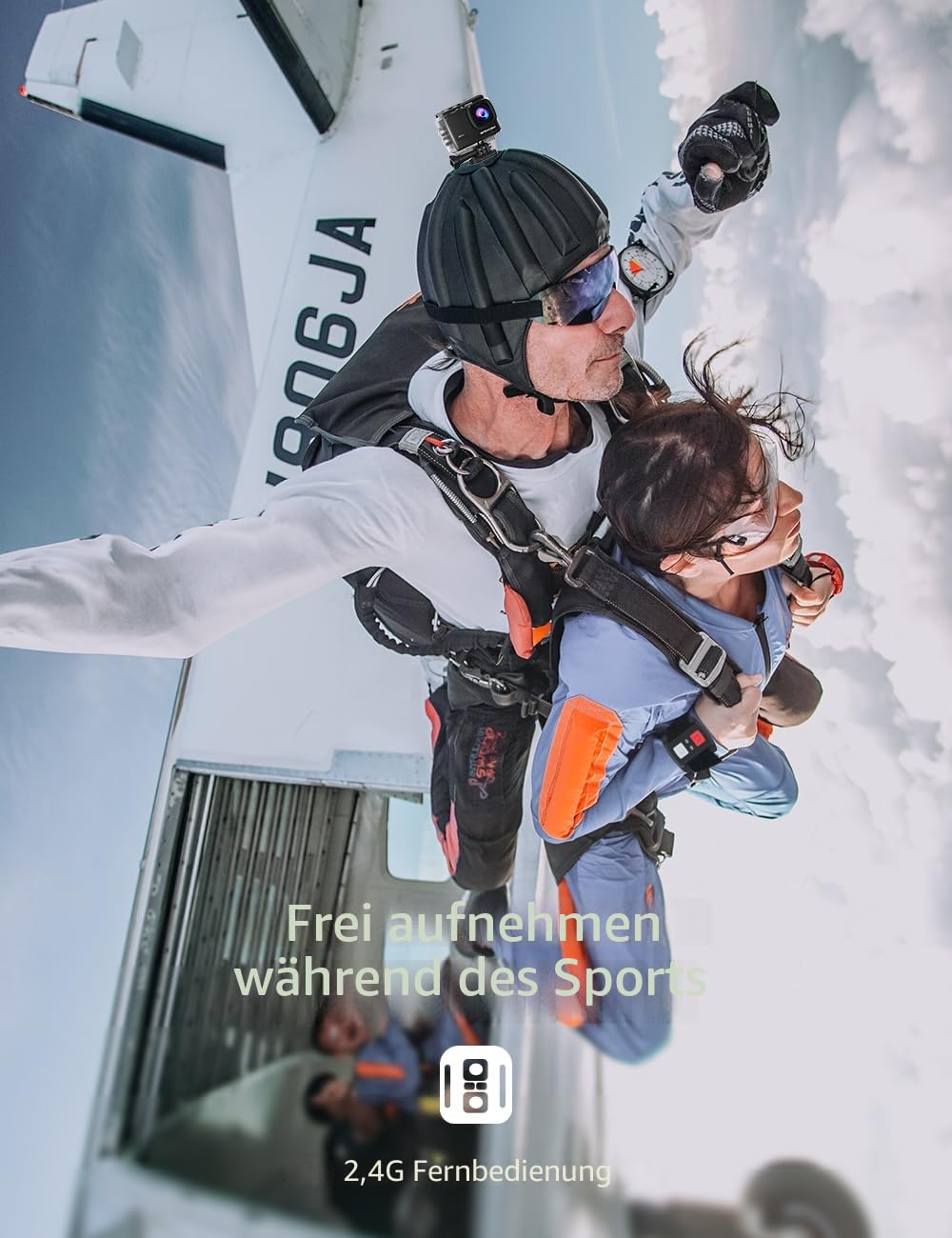 Apexcam M80Air Action Cam 4K60FPS 64MP Unterwasserkamera 40m Wasserdicht EIS Stabilisierung 8X Zoom WiFi Sportkamera mit Tasche 2.4G Fernbedienung 2x1350mAh Akkus mit Zubehör-Set