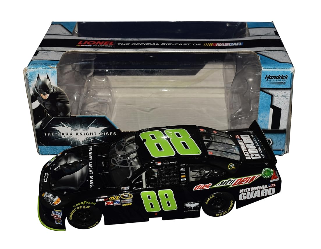 2X Autographed 2012 Dale Earnhardt Jr. & Rick Hendrick #88 Diet Dew/Dark Knight Rises (Batman Car) Dual Signed 1/24 Scale NASCAR Diecast with COA