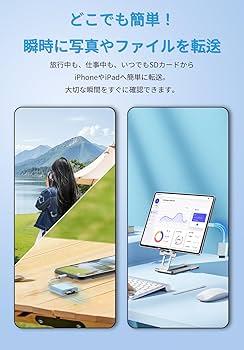 Amazon.co.jp: 【2023 MFi認証品】iphone sdカードリーダー 2in1