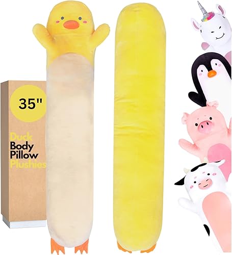 Cuddle Paws Almohada corporal de felpa grande de pato de 35 pulgadas, juguetes de pato, bonita almohada de pato gigante, regalo para novia, peluche disponible en Yaxa Colombia