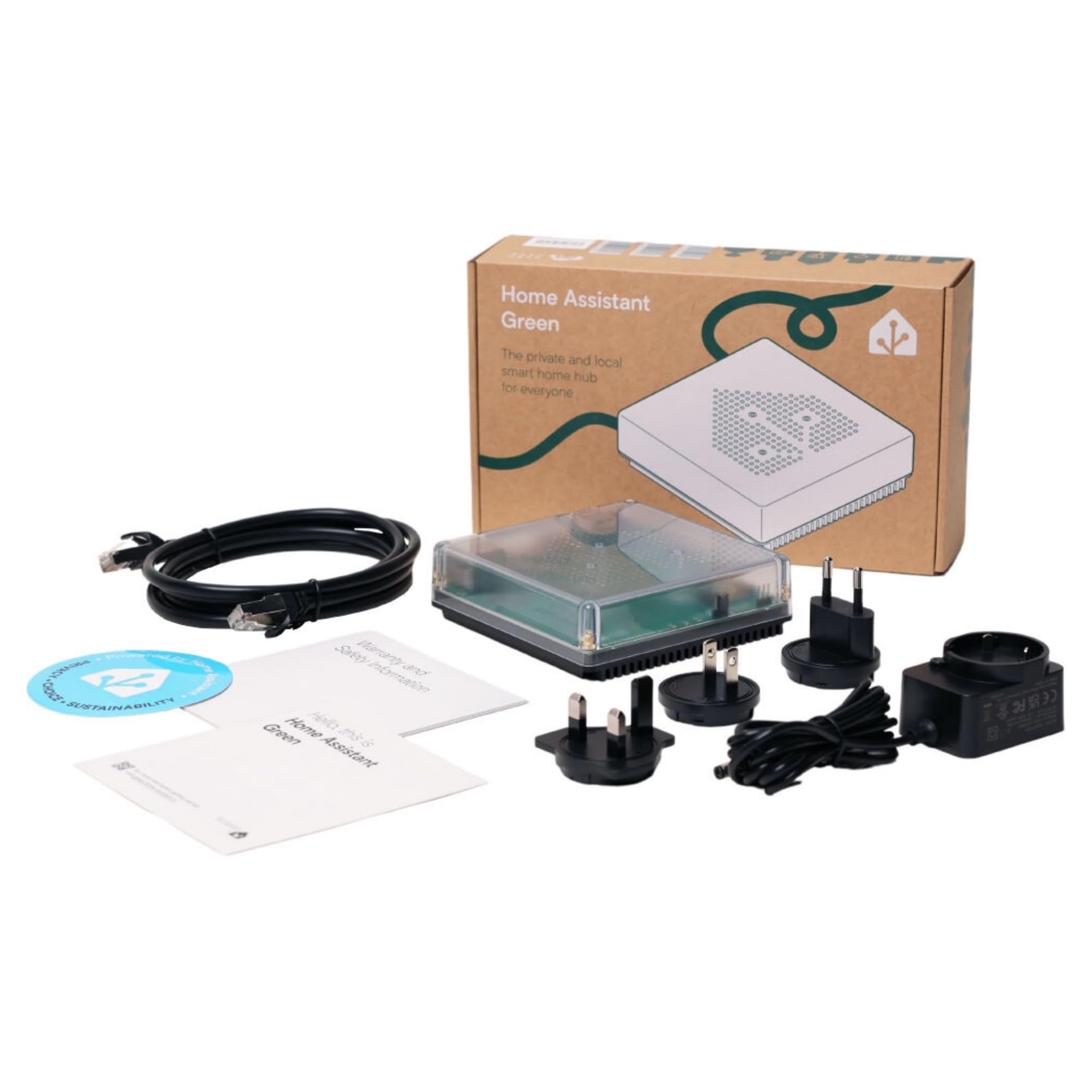 Home Assistant Green Smart Home Hub, 4GB RAM, 32GB, Gigabit Ethernet, HA OS | Plug-and-Play-Setup, erweiterbar um Zigbee Thread Matter, 4 GB RAM, 32 GB eMMC, Quad-Core Cortex-A55, Gigabit-Ethernet