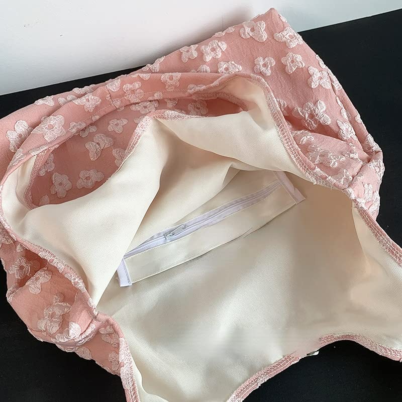 Women Y2K Floral Tote Bag Fairycore Shoulder Bag Aesthetic Handbag Large Capacity Hobo Bag for Shopping Travel4