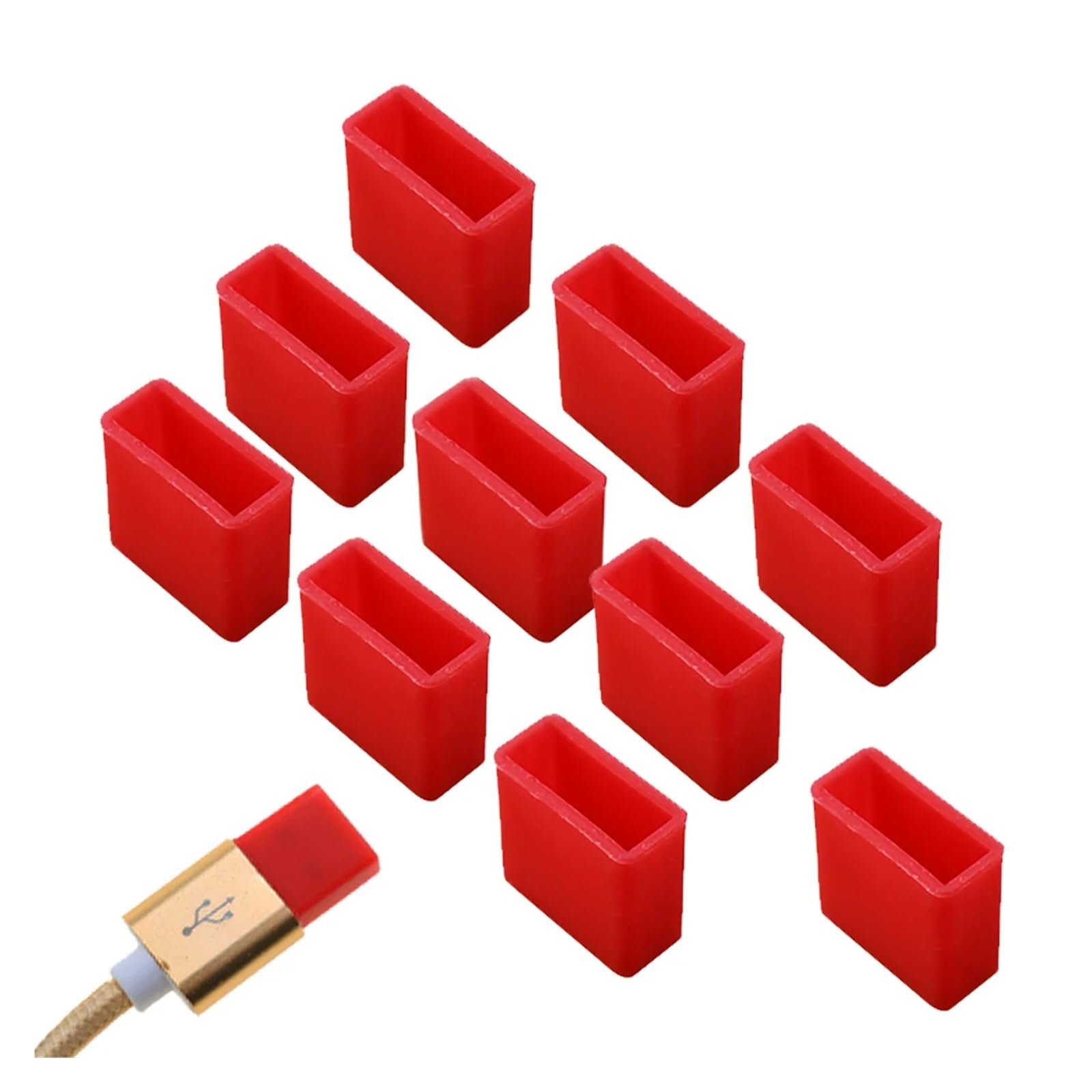 Protector USB antipolvo Zovloer de silicona para 12 cables de carga 8