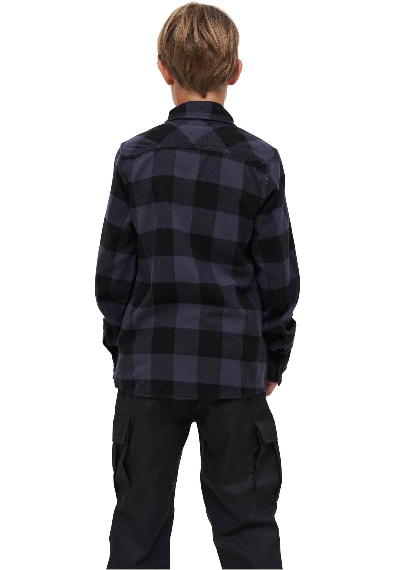 Brandit Kids' Checked Shirt Unisex T-Shirt Nero/Grigio