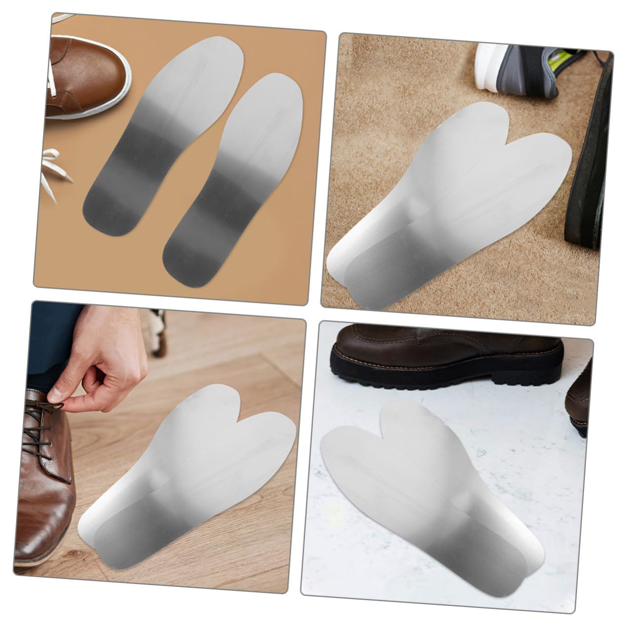 FOMIYES 4 Paare Edelstahl Einlegesohlen Durchtrittsichere Arbeitsschuhe Sohlen Metall Einlagen Antirutsch Herren Damen Für Sicherheitsstiefel Und Alltagsschuh