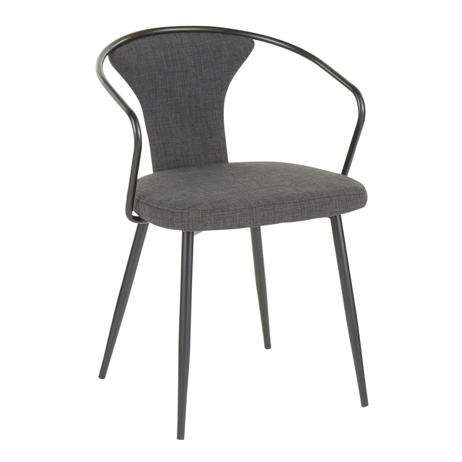 LumiSource Waco Black Dining Chair, Upholstered Dining Chairs, Industrial Dining Chair, Kitchen Chairs for Dining Table
