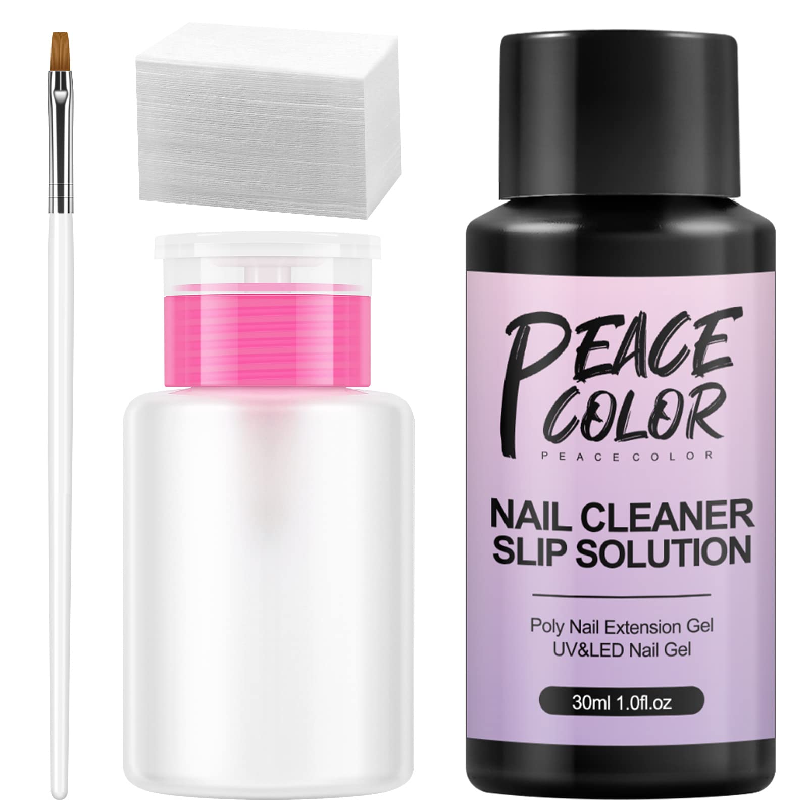 PEACECOLOR Nail Building Liquid 30ml Slip Solution for Poly Extension Nail Gel, Liquid Nail Building Solution U-V/LED