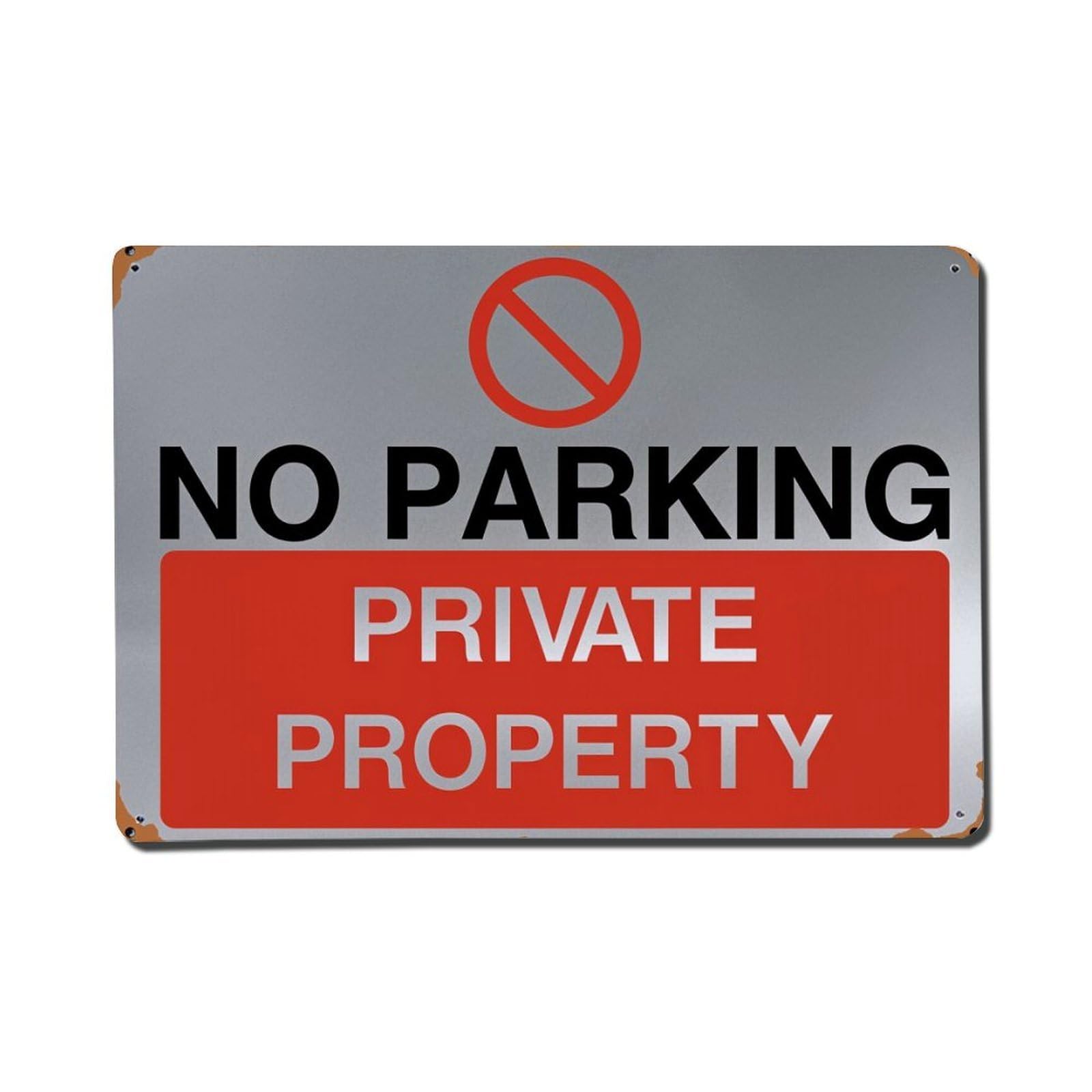No Parking Private Property Sign Tin Sign Vintage Metal Poster Retro Bar, Home, Man Cave, Kitchen, Laundry Room Wall Art Decor Gift 8x12 Inch
