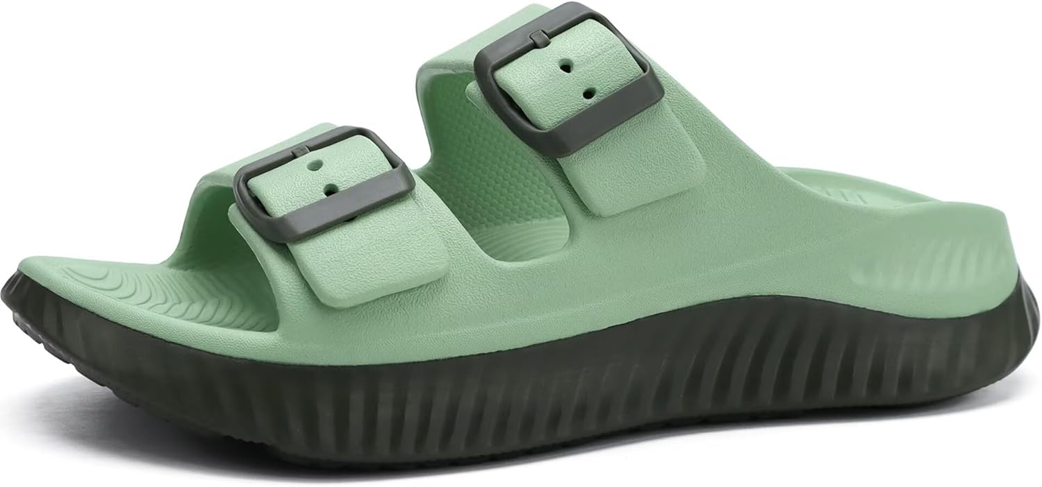 KuaiLu Womens Recovery Sandals With Comfortable Plantar Fasciitis Arch Support, Orthotic Adjustable Thick Cushion Sport Slides Reduces Stress on Feet, Joints & Back Post-Exercise