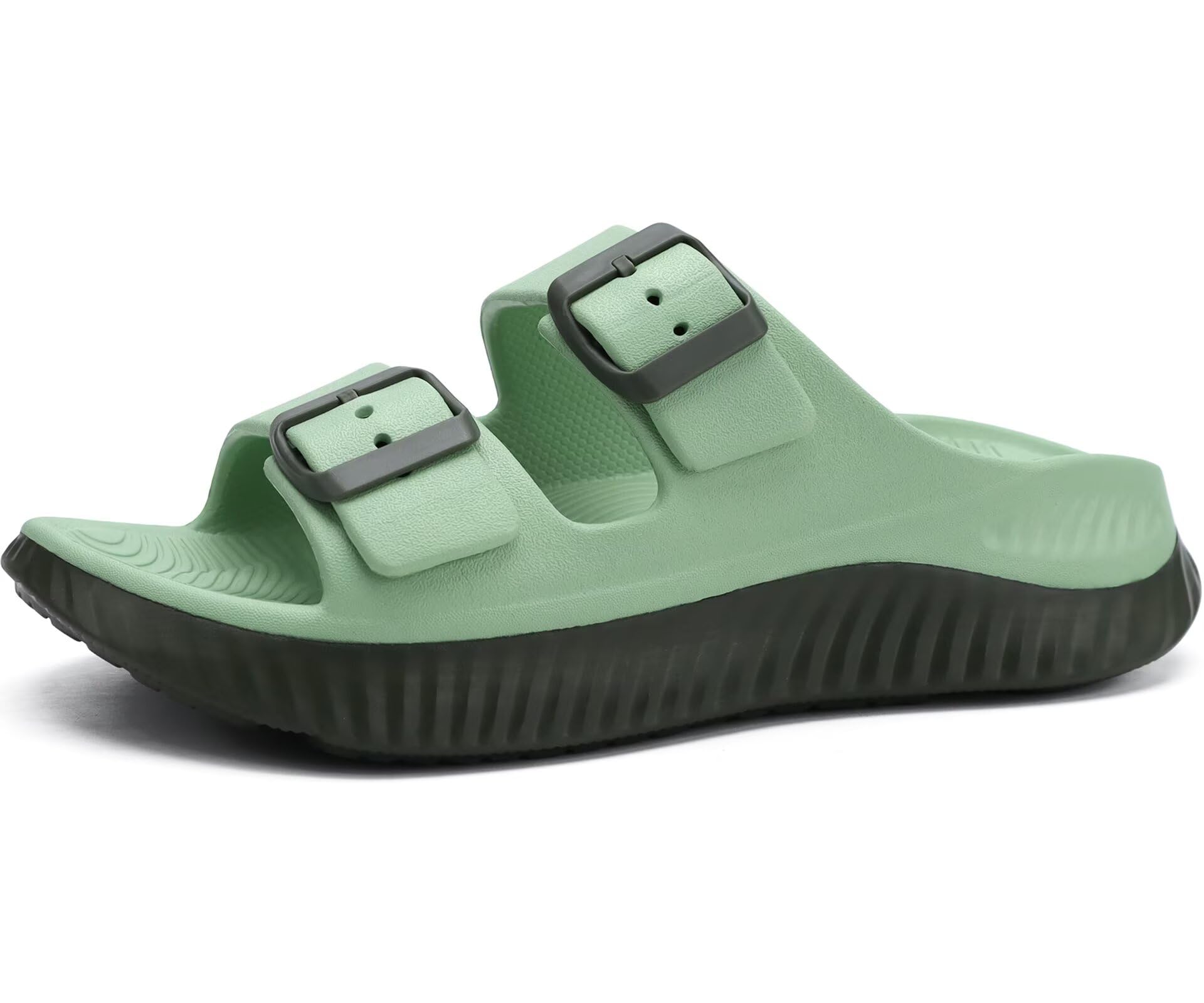 Womens Recovery Sandals With Comfortable Plantar Fasciitis Arch Support, Orthotic Adjustable Thick Cushion Sport Slides Reduces Stress on Feet, Joints & Back Post-Exercise