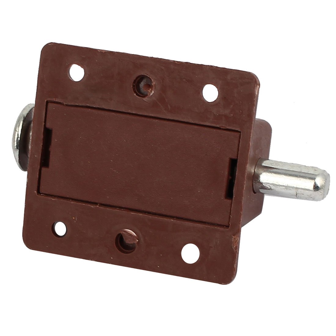 Sourcingmap Closet Plastic Shell Button Control Automatic Barrel Bolt Latch Lock Brown - Image 3