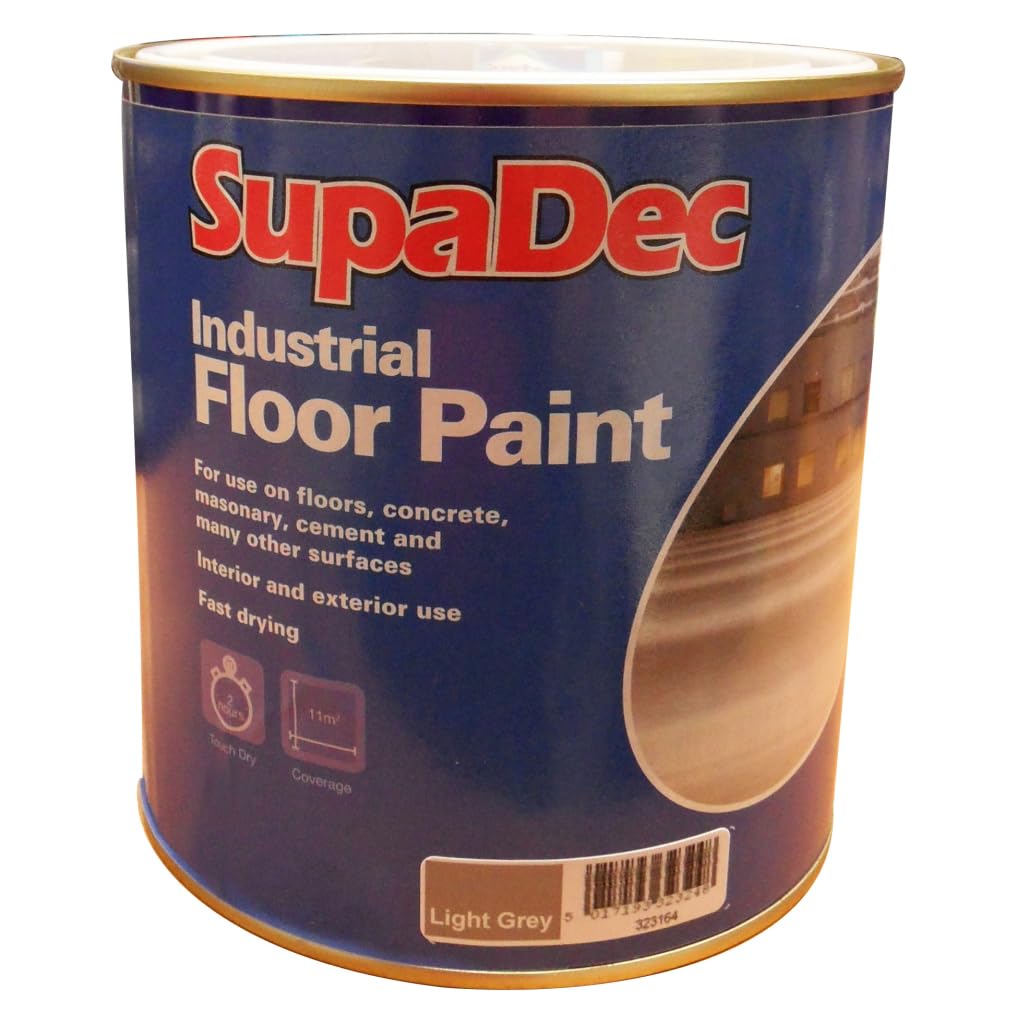 Supadec Light Grey Industrial Floor Paint 1L – | Premium Hard-Wearing Floors Coating | For Concrete – Masonry – Cement & More | Interior & Exterior Use | Fast Drying Durable Floor Paint