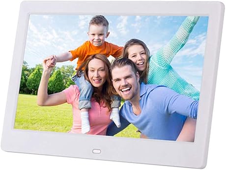 XY-store Digital Photo Picture Frames10-inch IPS Widescreen 169 Digital Frames Support MP3 MP4 Video Player Calendar Random Playback Mode mit FernbedienungWhite