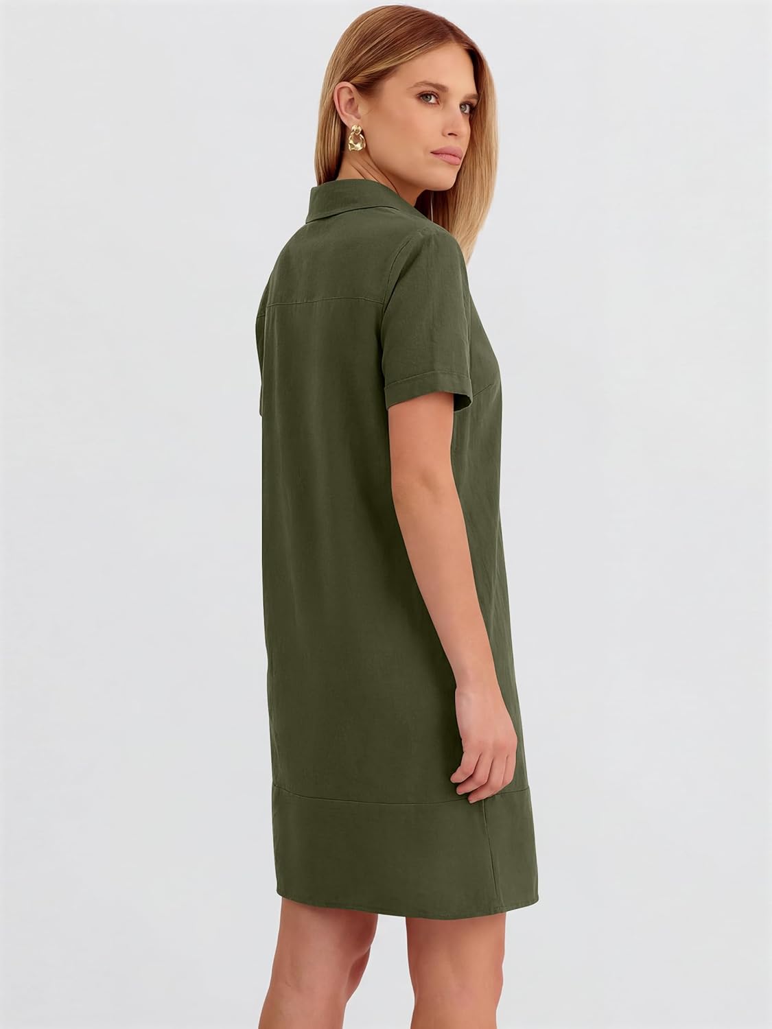 ANRABESS Womens Summer Shirt Dresses Casual Short Sleeve Button Tshirt Shift Short Polo Dress 2026 Beach Vacation Clothes - Image 7