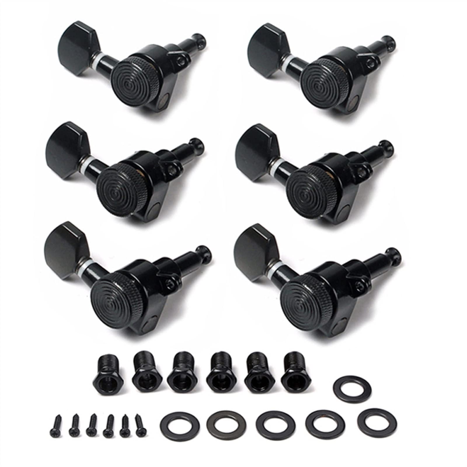 Clavijas afinación Clavijas De Afinación De Guitarra, Cabezales De Máquina De Instrumentos De Cuerda, Piezas De Repuesto, Afinador De Bloqueo Profesional (Color : Black)