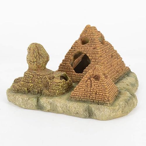 Miniatura 6 de POPETPOP Escondites para pecera, faraón egipcio, esfinge, ruinas, pirámide, acuario, decoración de pecera