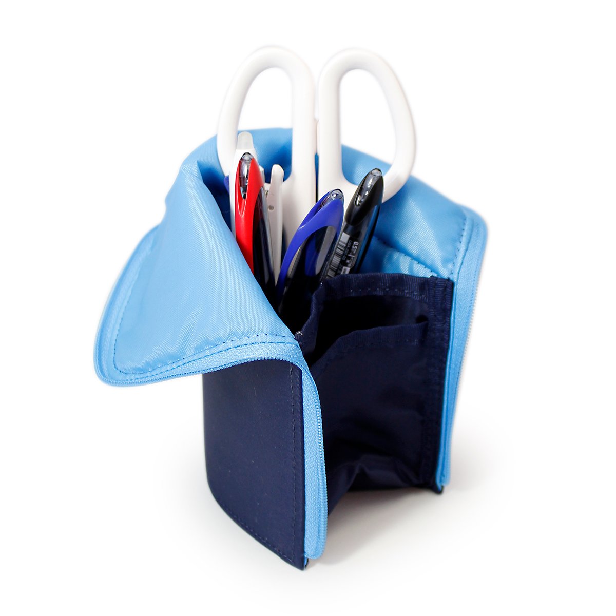 KOKUYO Pencil Case Pouch, Neo Critz Standing Pen Pouch Bag, Foldable Stand up Pencil Holder Organizer - Image 2