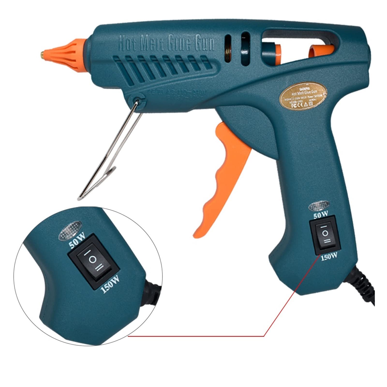 Pistola de Pegamento Caliente para Manualidades Juego de Pistola de Pegamento Ajustable de Temperatura de Pistola de Silicona Caliente de 50W/150W for el hogar Profesional DIY, Art