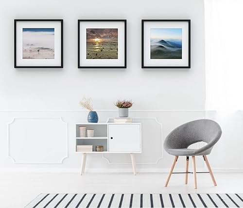 Vista 155 de Yaetm Portarretratos de 12 x 12 pulgadas con paspartú para fotos de 8 x 8 pulgadas, juego de 9 marcos cuadrados de 12 x 12 pulgadas, marco blanco