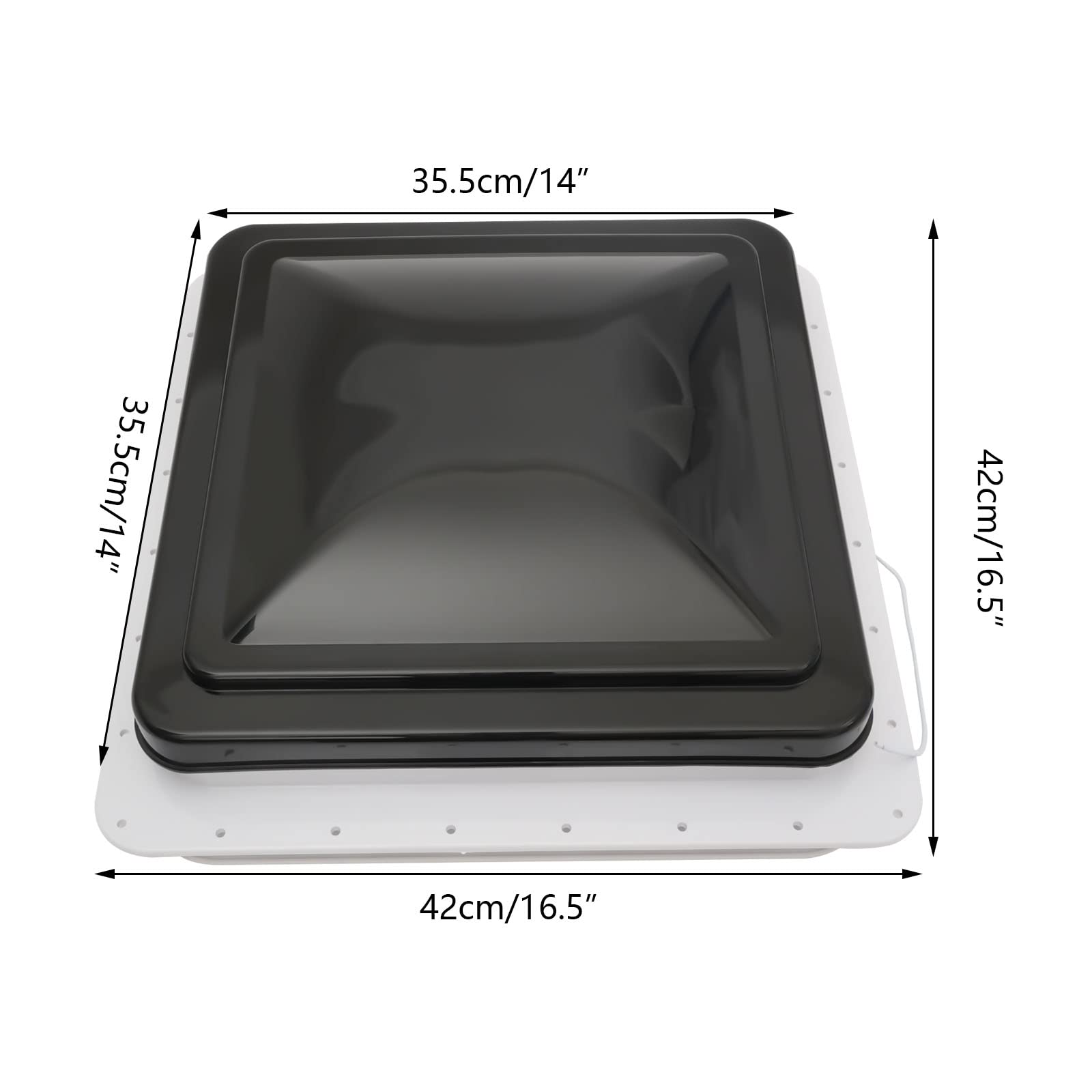 Lucernario Vent 40x40 cm Tenddya finestra per tetto finestra per tetto roulotte con ventilazione forzata finestra per tetto per roulotte, camper, roulotte chiusa