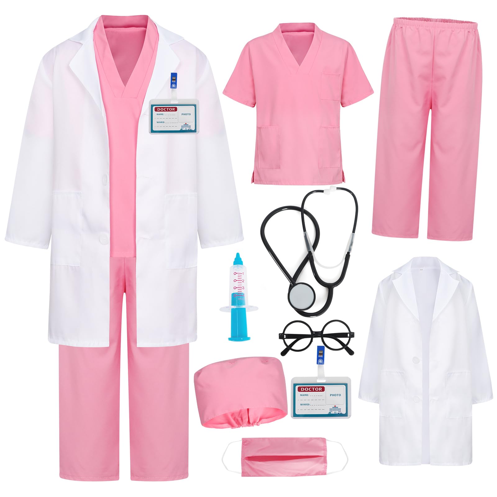 KumSoomliy Doctors Set for Kids Science Costume for Kids Toddler Dress Up Nurse Costume Doctor Lab Outfits Age 3-4Y
