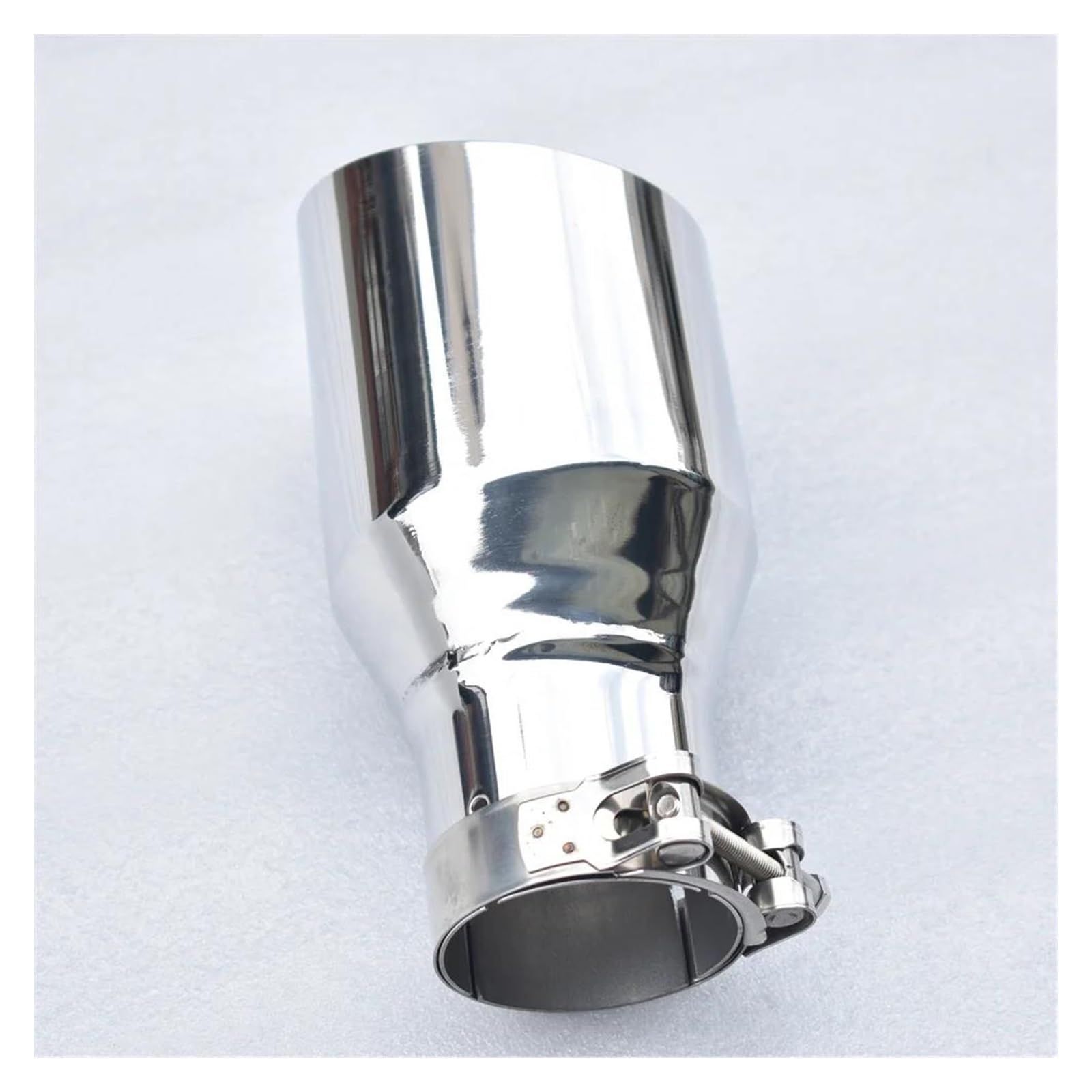 Terminale Scarico Silenziatore In Acciaio Inossidabile 304 – Retrofit Diagonale Argento Lucido, Misura 63mm IN – 101mm OUT, Perfetto Per Auto E Moto