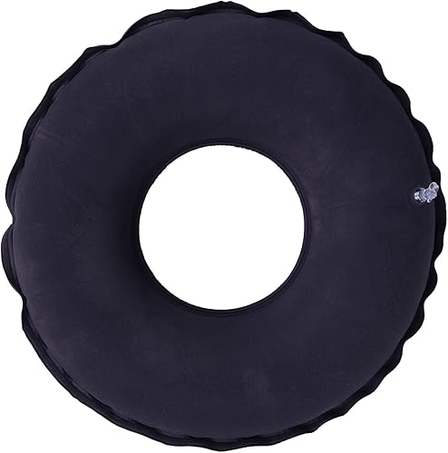 Miniatura 8 de Cojín de asiento inflable para alivio del dolor de coxis hemorroides, almohadilla de asiento portátil con dona para oficina, silla de ruedas, bomba