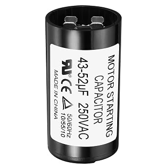 PATIKIL CD60 Motor Start Capacitor, 43-52uF/Mfd 250V 50/60Hz, Round, Polypropylene, Capacitor