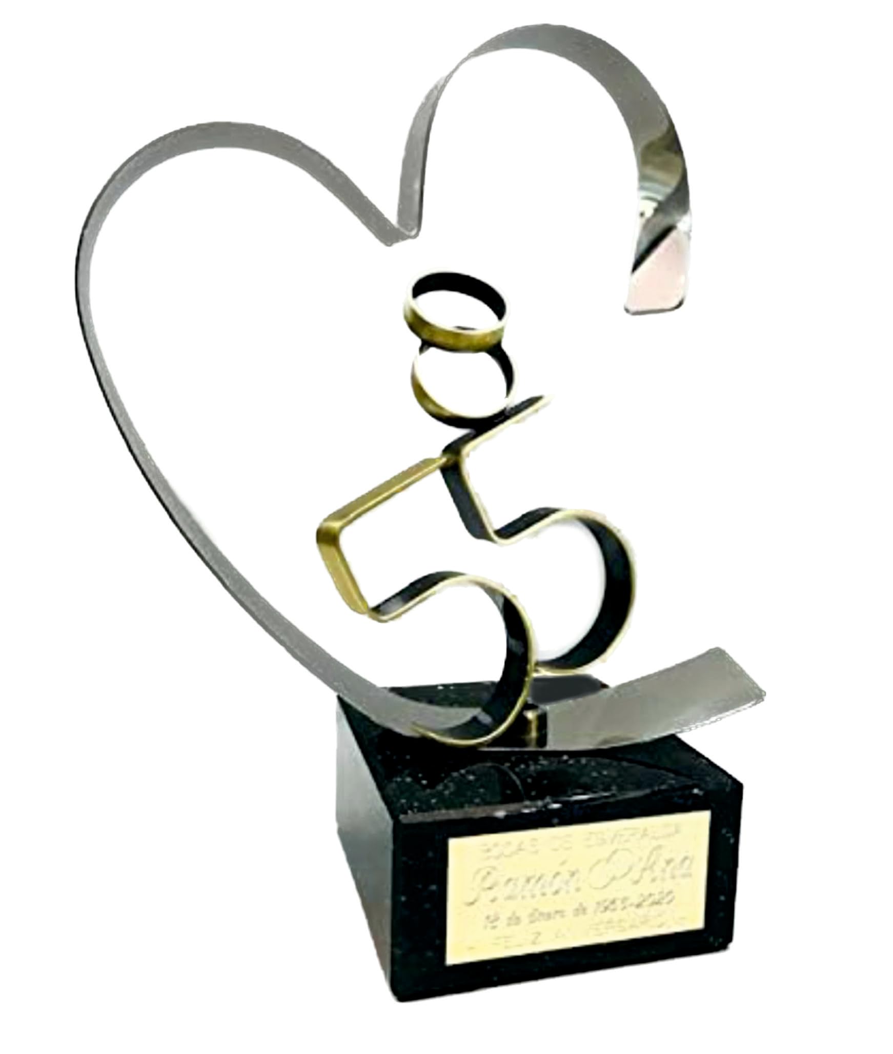 Regalo para Bodas de Esmeralda Grabado Figura corazón 55 Aniversario Regalos Personalizados