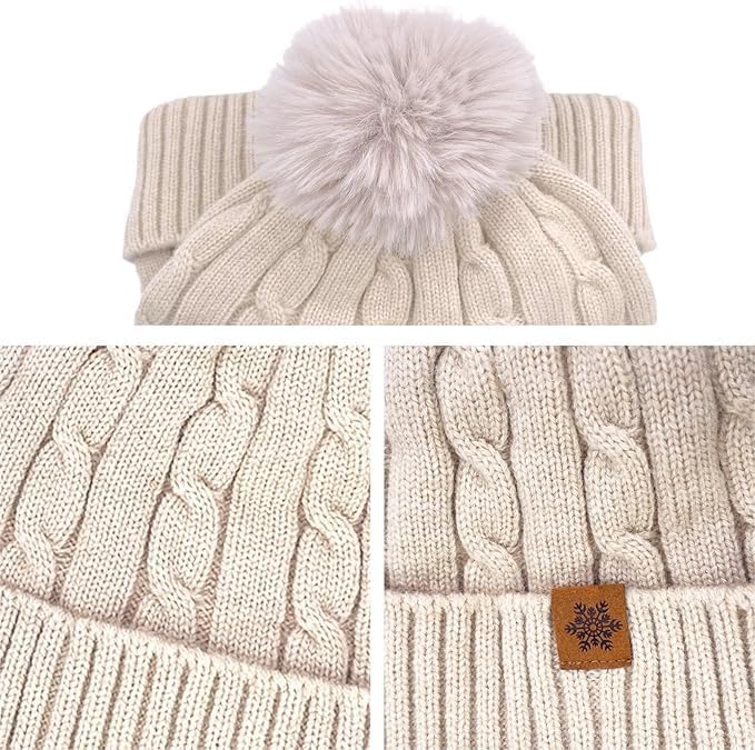 Women's Beanie Hat Scarf Gloves Set Winter Knit Warm Hat, Long Soft Scarf & Touchscreen Gloves for Cold Weather for Outdoor - Image 5