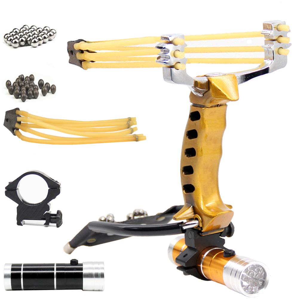 ZGYBY Slingshot,Professional Hunting Slingshot Set,Wrist Rocket Slingshots for Adults, High Velocity Catapult Slingshot with Ammo Balls and Rubber Band