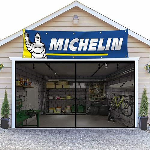 Miniatura 4 de Bandera Michelins de 2 x 8 pies para neumáticos de carreras, bandera grande para tienda, garaje, taller, decoración