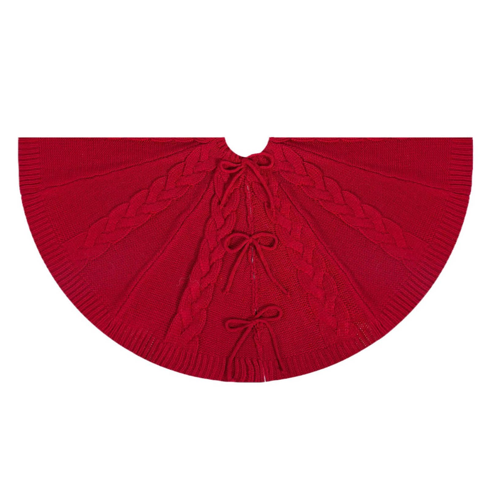 Tappetino decorativo rotondo per albero di Natale, elegante, lavorato a maglia, copertura base per albero di Natale, elegante decorazione per la casa