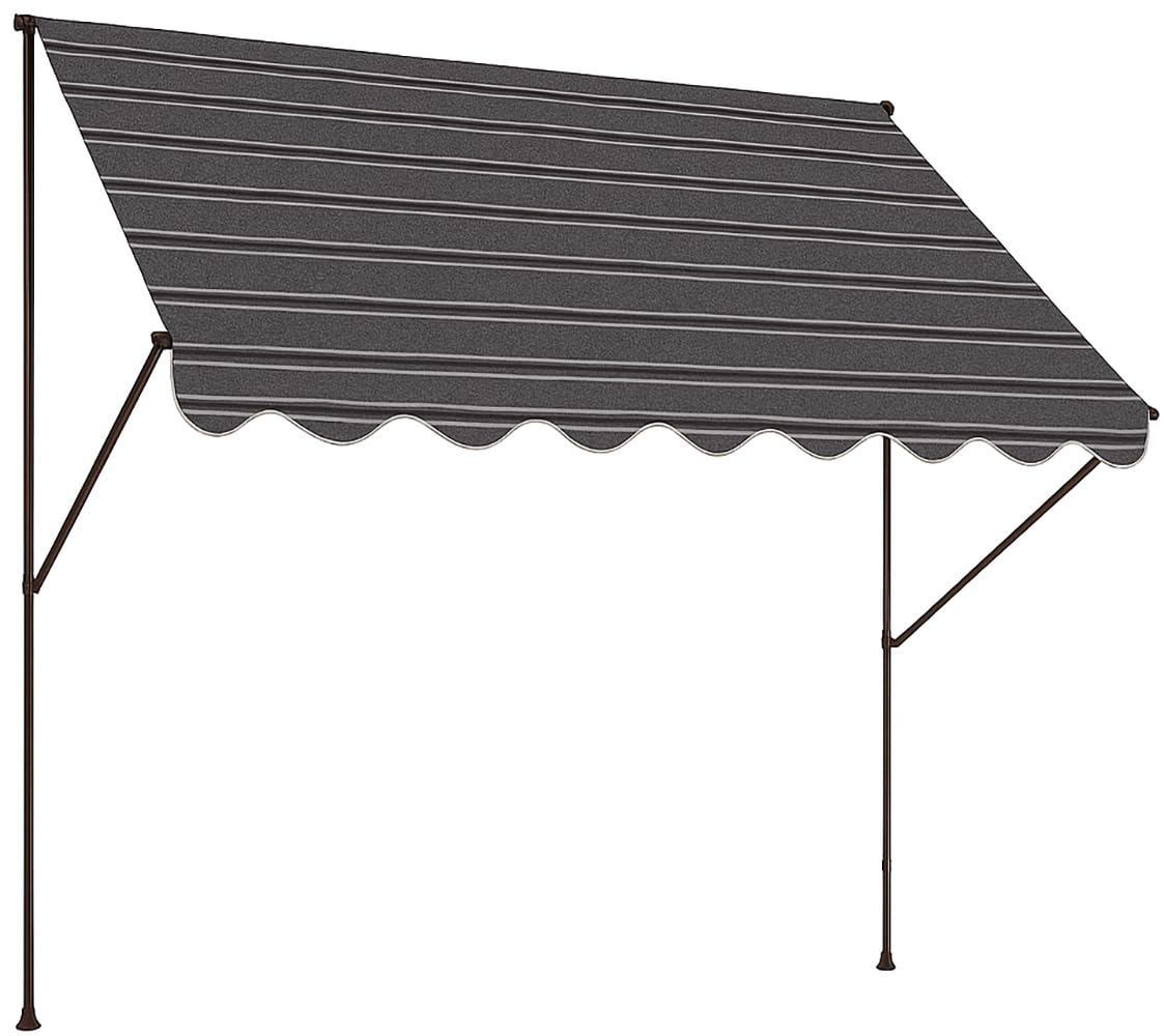 Angerer Freizeitmöbel GmbH Klemmmarkise Exklusiv – Markise für Sonnenschutz – Montage ohne Bohren und Dübeln – ideale Balkonmarkise für Mietwohnungen (Grau-Schwarz, 250 cm)