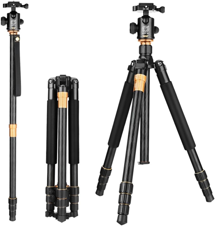 Q-999 Professional Portable Magnesium Aluminum Alloy Tripod Monopod with Detachable Ball Head and Pocket for Digital Camera and Camcorder