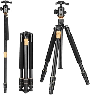 QZSD Q-999 Professional Portable Magnesium Aluminum Alloy Tripod Monopod with Detachable Ball Head and Pocket for Digital Camera and Camcorder