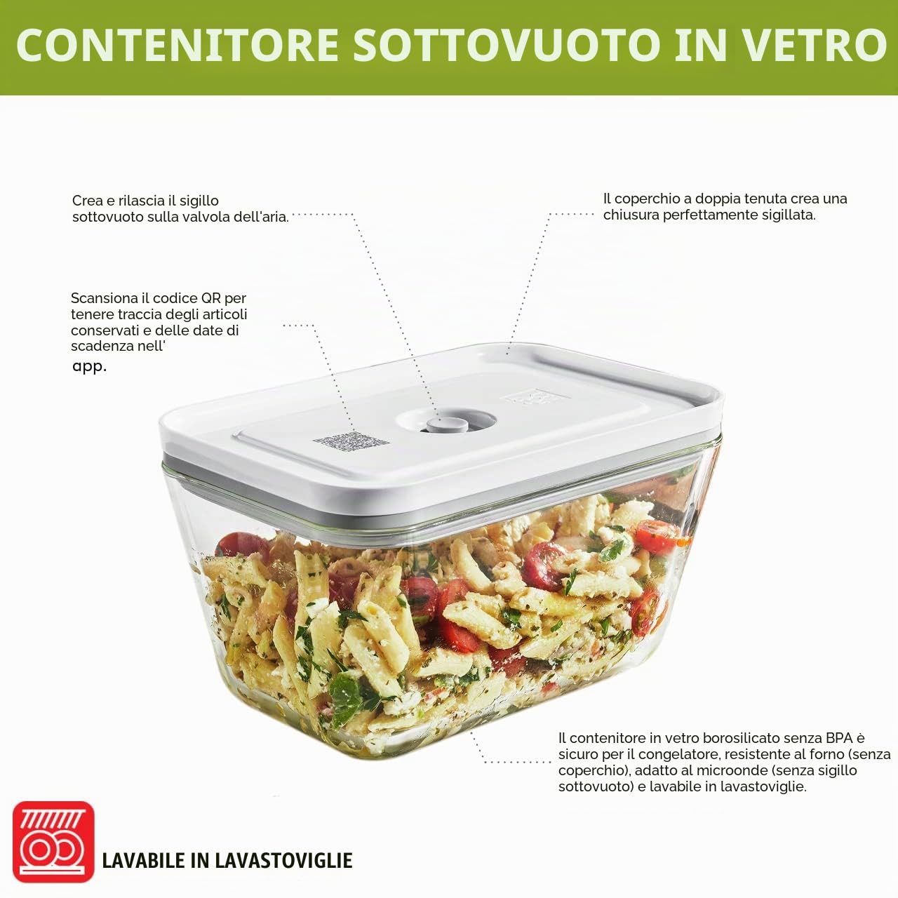 ZWILLING Fresh & Save - Contenitore per alimenti in vetro, 3 pezzi, dimensioni assortite