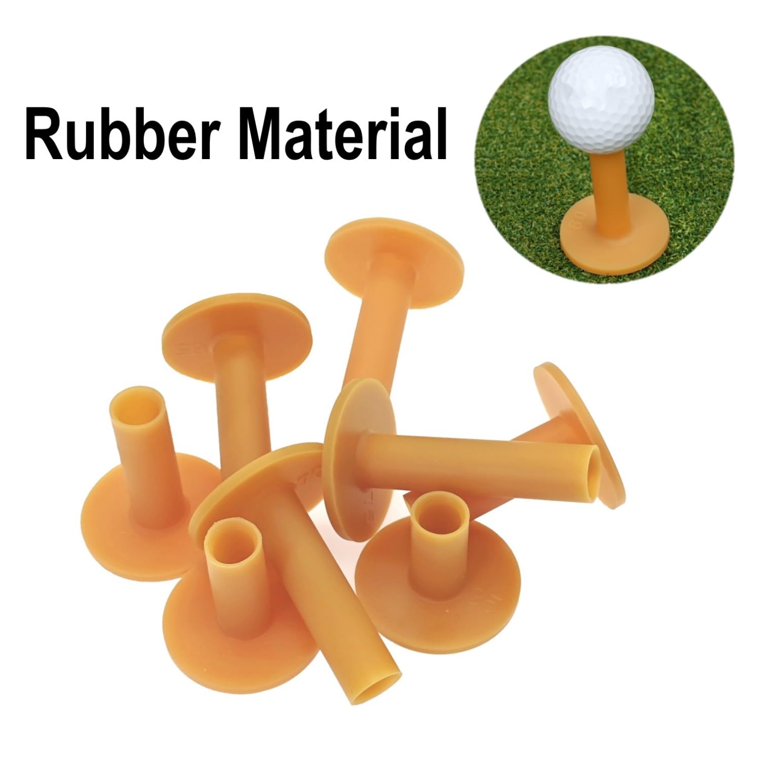 JZK 8x tees golf goma suave varios tamaños 35-80mm para tapete práctica campo
