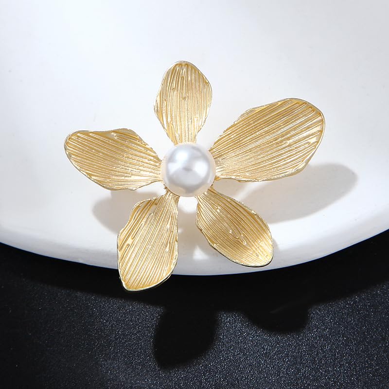 Image of Kaichen Petal Pearl Brooch, Jewelry Gift for Women, Girls, Ladies, Exquisite Packaging