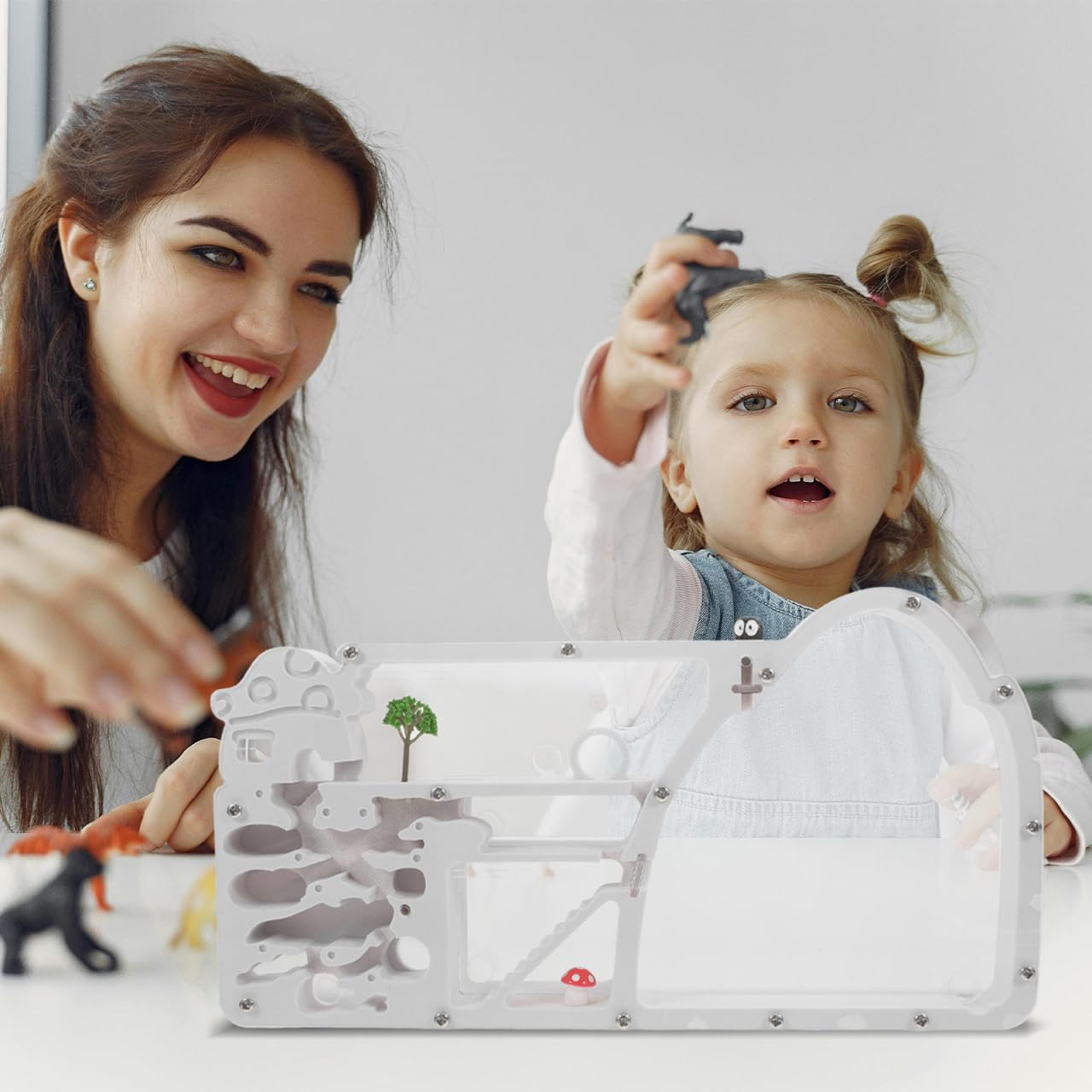 Kisangel Ameisenfarm Burg Wissenschaftliches Formicarium Set Mit Beobachtungsfenstern Und Futterstation Pädagogisches Insektenhaus Für Kinder Zum Ameisen Beobachten Und Lernen