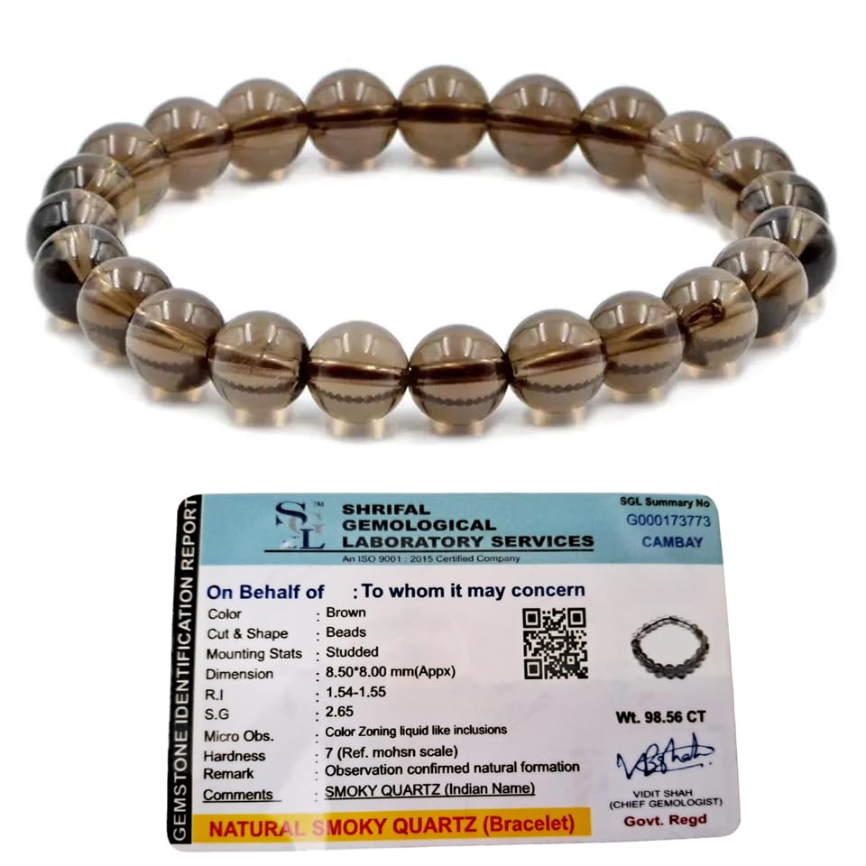 Divinity Healing Smoky Quartz Natural Bracelet Pure Certified 8mm Unisex Bracelets Super AAA Quality for Healing Meditation Success and Abundance (B0CLHHFHDG) Amazon Price History, Amazon Price Tracker