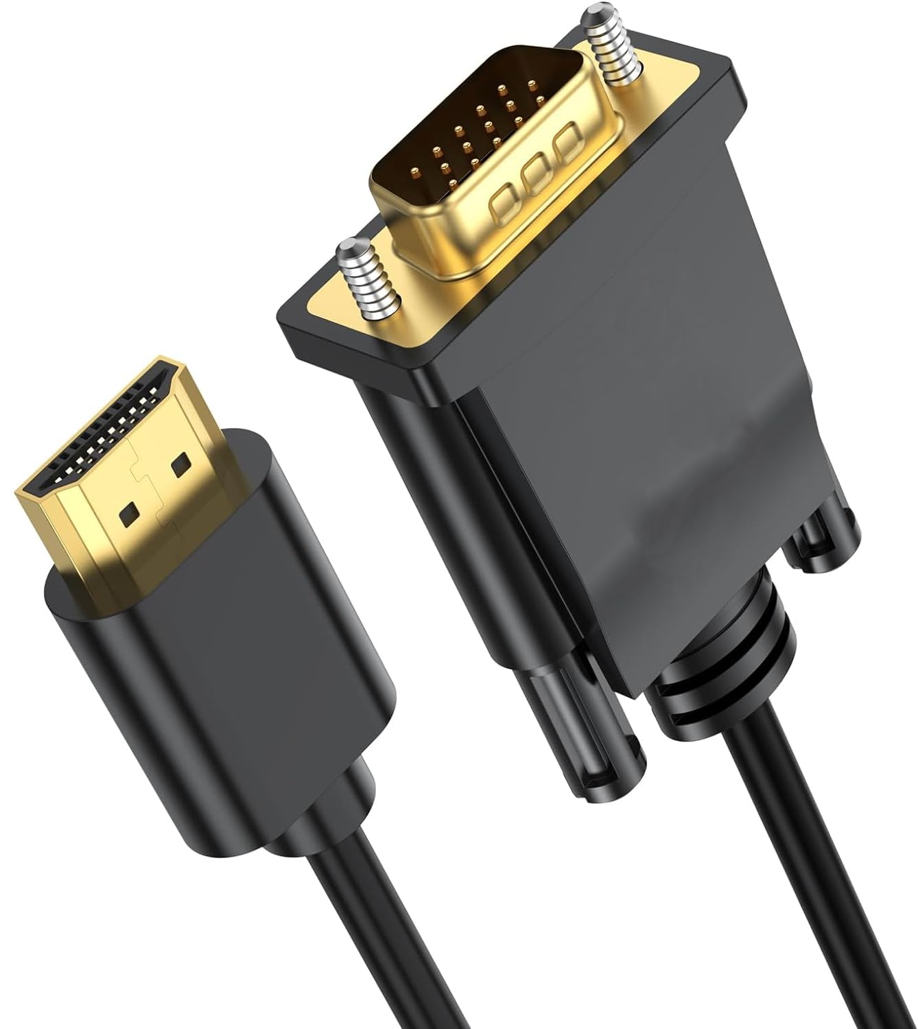 Tobo HDMI To VGA Cable 3.3 Feet, HDMI To VGA Adapter (Male To Male) 1080P HD Video Cord Compatible For Computer, Desktop, Laptop, PC, Monitor, Projector, HDTV TD-1108H, Black