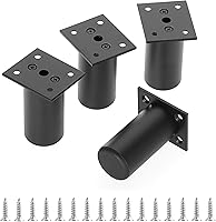 Vista 8 de Sumnacon 4 patas de muebles de aleación de aluminio, patas redondas ajustables para sofá, patas de gabinete de muebles, patas de 3 pulgadas
