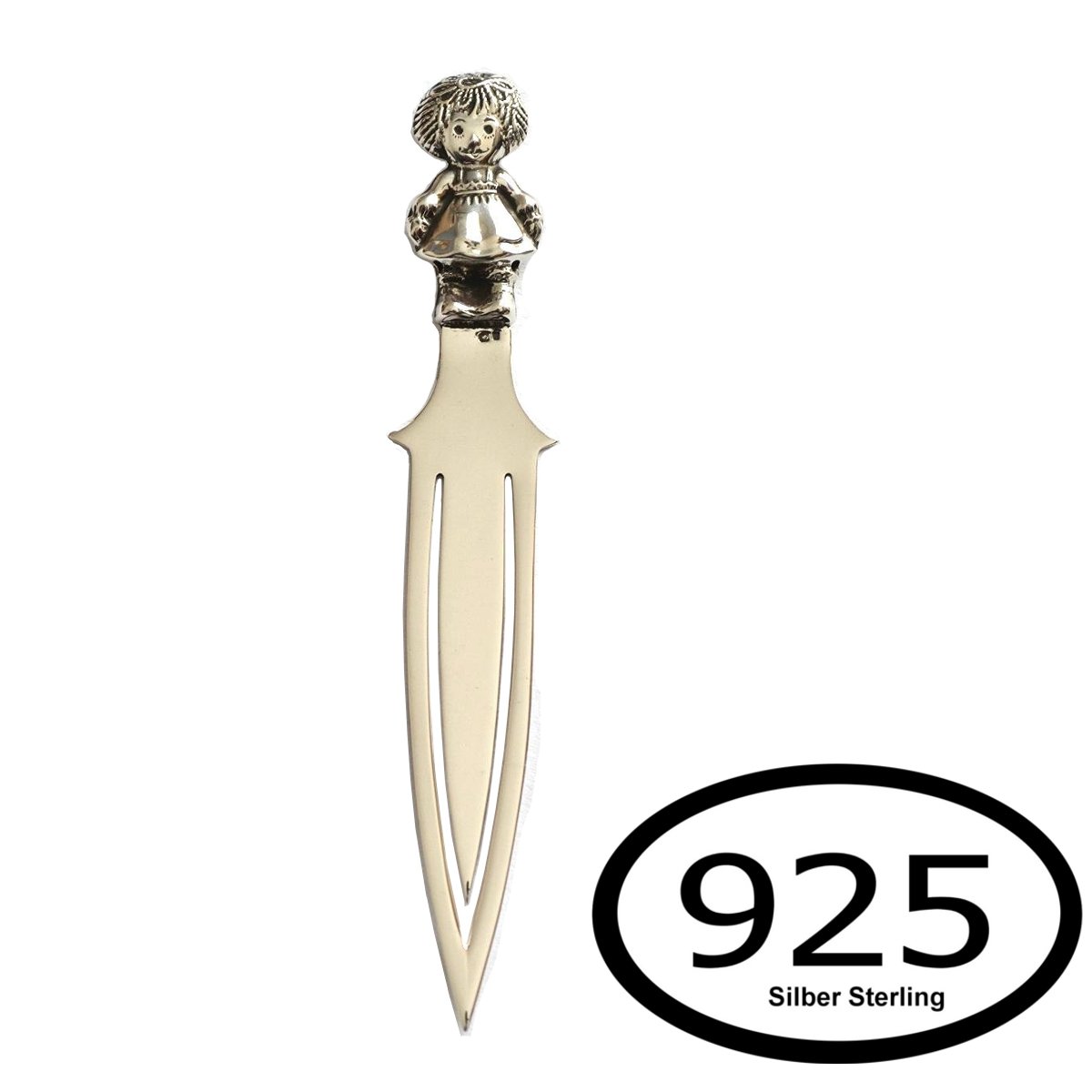 Silver Ice - Segnalibro in Argento Sterling 925, con Clip per Banconote, Lunghezza 11 cm