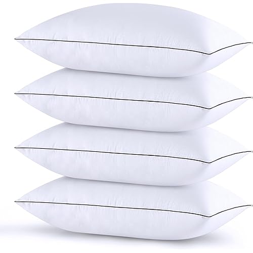 HUXMEYSON King Size Pillows Set of 4, Luxury Hotel Bed Pillows Set with Down Alternative Filling for Side and Back Sleepers