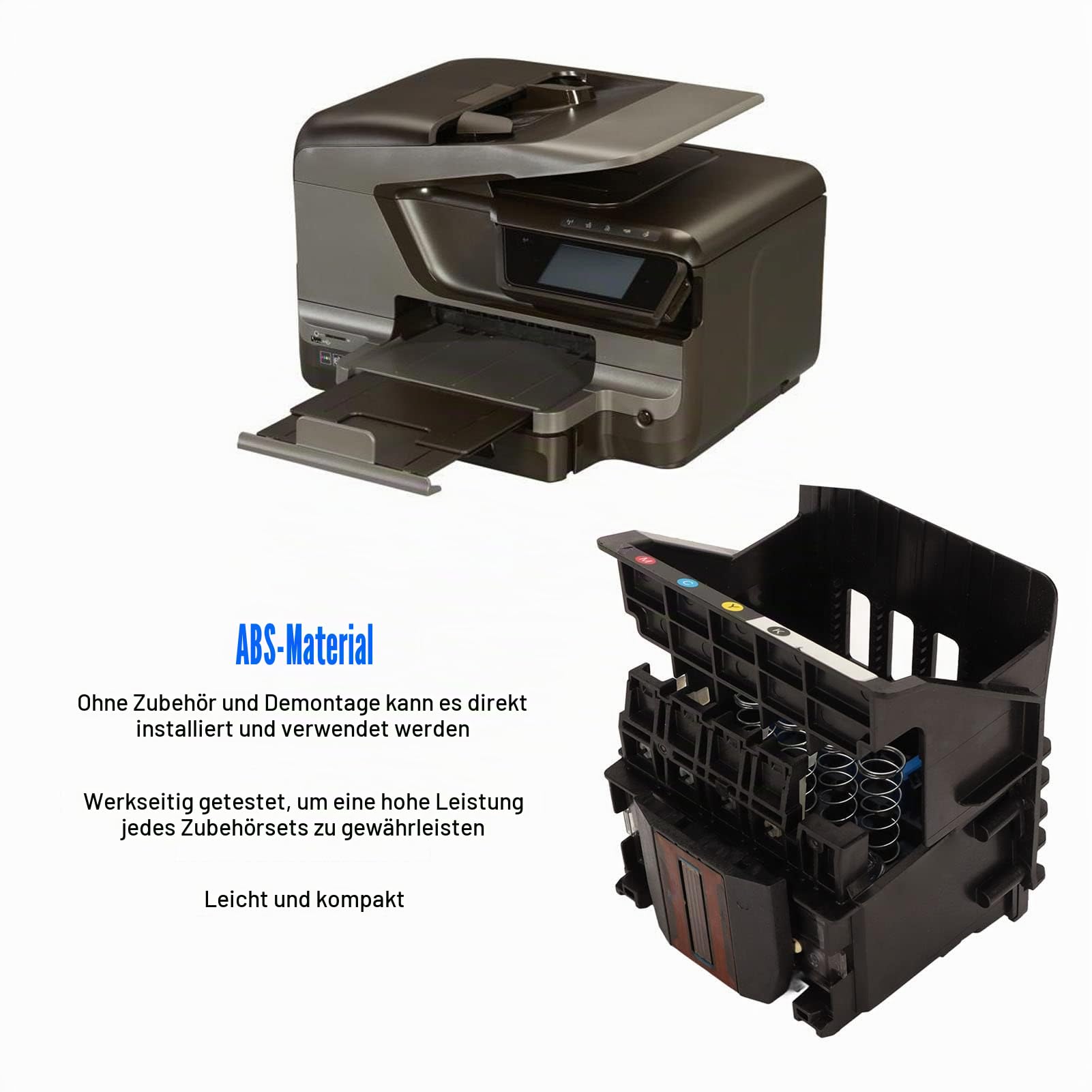 Akozon Druckkopf 8600, Druckkopf Drucker Austausch des Druckkopfes Druckkopf für Officejet Pro für 8100, 8600, 8620, 8630, 8610, 8650, 251DW, 276DW